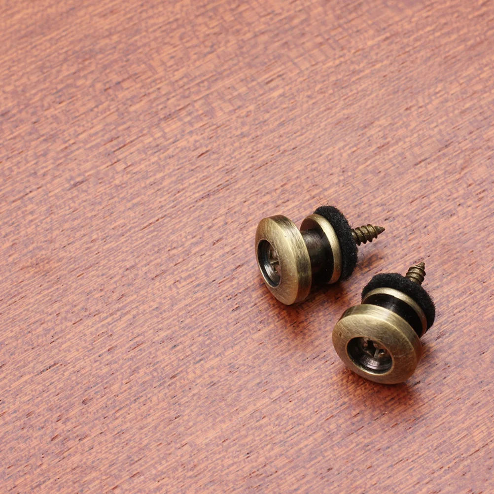 4Pcs Guitar Strap Locks Metal Felt Construction Rust-Resistant Easy Install No Modification Required for Electric Acoustic Bass