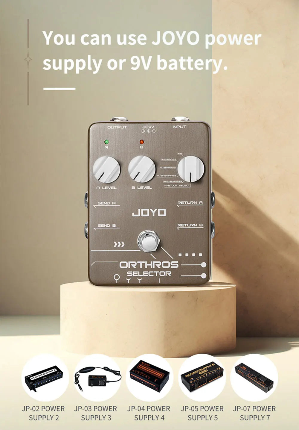 JOYO JF-24 Orthros Selector Guitar Effects Pedal 6 Looping Modes Independent Control Channel with A/B 2 Line Loops