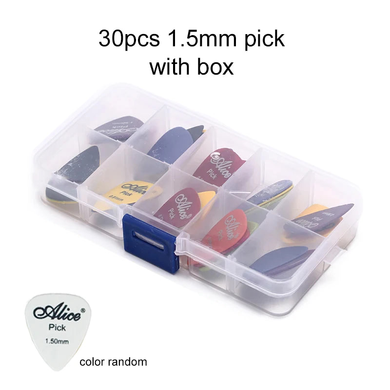 30pcs Guitar Pick with Box Solid Color Celluloid Water Droplet Shape String Instrument Accessory for Electric Guitar Bass TMZ