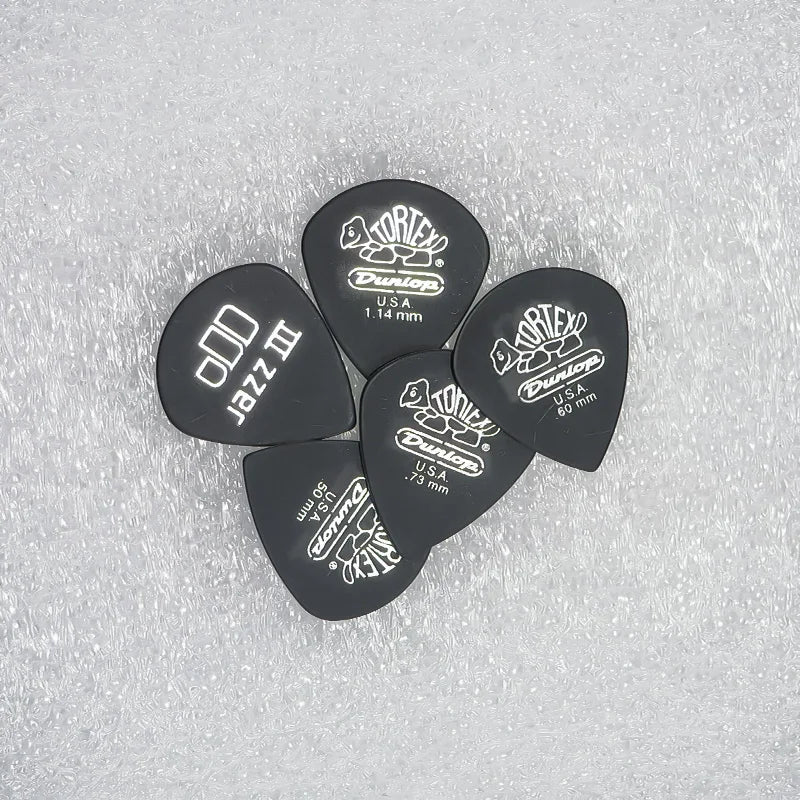 Dunlop Guitar Picks Tortex Pitch Black Jazz III Pick Plectrum Mediator 0.5/0.6/0.73/0.88/1.0/1.14/1.35/1.5 mm Guitar Accessories