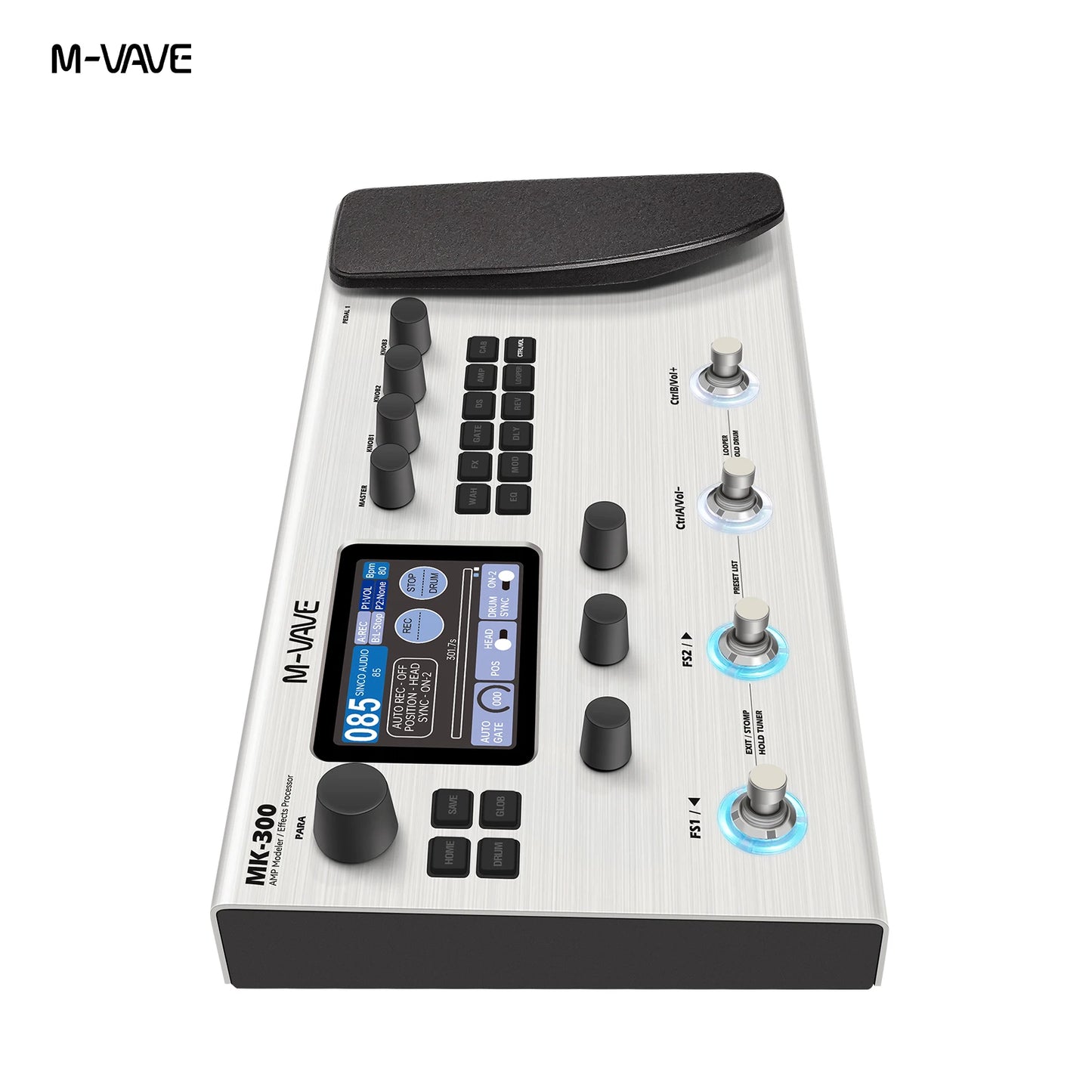 M-VAVE MK-300 Multi-Function Guitar/Bass Effector Pedal | 300s Looper+128 Drum MIDI DAW | ANN Neural Modeling 120AMP/360FX