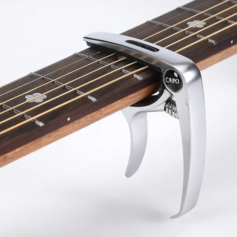 1PC Excellent Metal Guitar Capo Adjustment Clip Guitar Capo for Acoustic Electric Guitars Bass Ukulele with Picks Holder