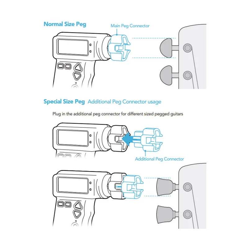 JOWOOM T2 Multi-functional Smart Guitar Tuner Peg String Winder for Guitar Ukulele Chromatic Tuning Built-in Rechargeable