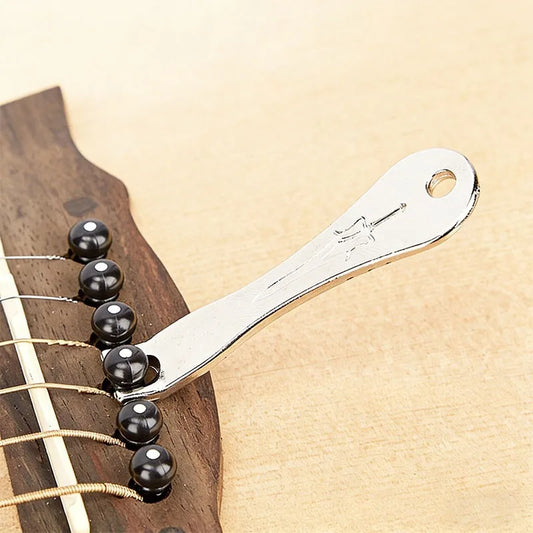 Metal Guitar String Puller Wooden Folk Pry Up String Guitar String  Tool Metal Guitar Nail Puller Portable and Lightweight