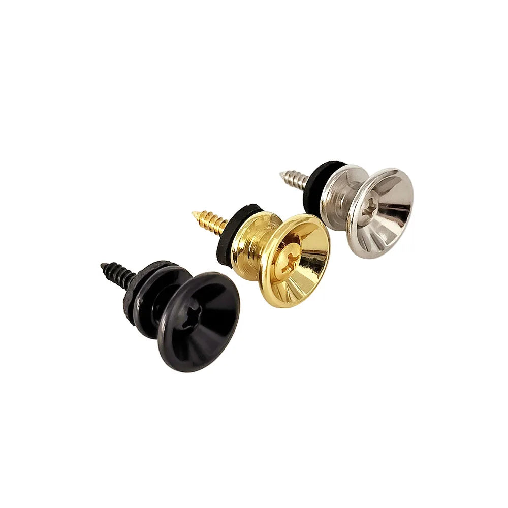 2pcs/lot Metal Guitar Button Electric Bass Strap Locking Pegs Metal End Ukulele Buckle Lock Pins Guitar Accessories Multi Color