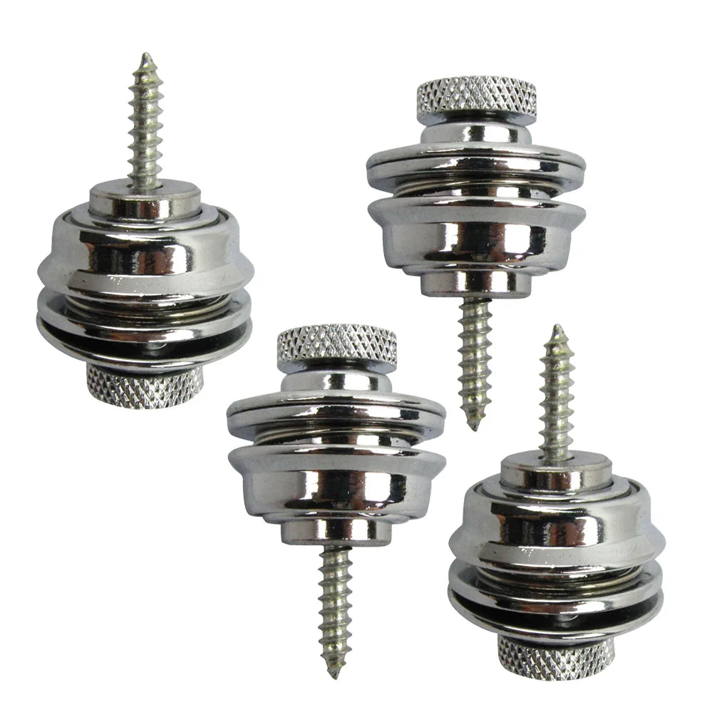 FLEOR 4pcs Guitar Strap Lock Buttons Flat Head Heavy Duty Metal Security Straplocks for Bass Guitar