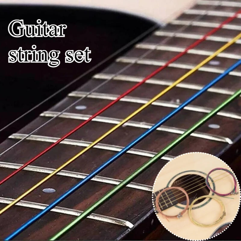6PCS/Set Universal Acoustic Guitar Strings, Brass Core Strings, Guitar Strings for Folk Acoustic Guitar, Guitar Accessories