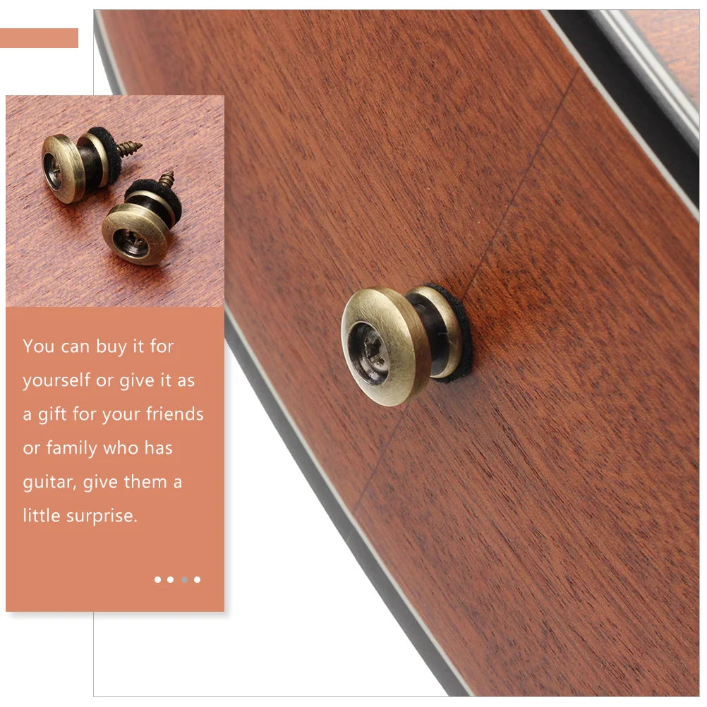 4Pcs Guitar Strap Locks Metal Felt Construction Rust-Resistant Easy Install No Modification Required for Electric Acoustic Bass
