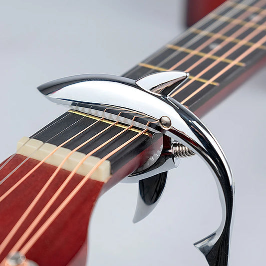 New Shark-Shaped Capo, High Aesthetic Appeal, Personalized Folk Guitar Capo, Metal Clip, Guitar Capo Accessory