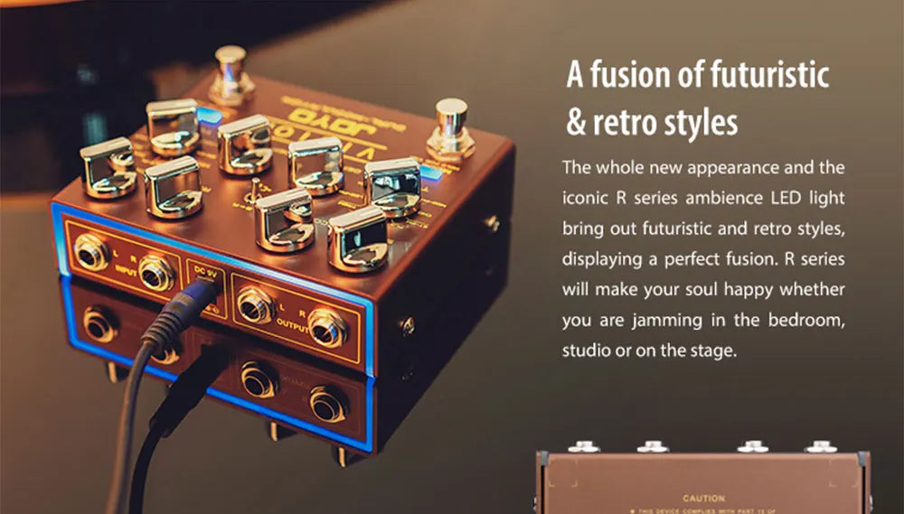 JOYO R-09 Modulation Multi Effects Pedal Stereo Input & Output 2 Modules Each 9 Effects Pedal with Independent SPEED/RATE Knobs