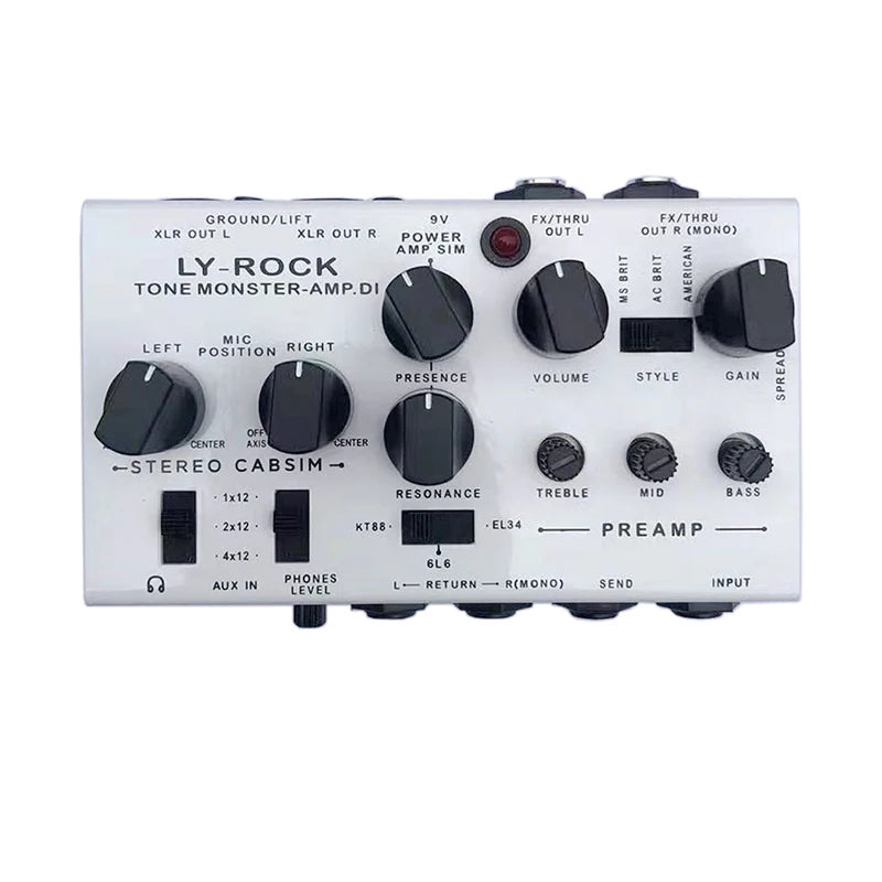 LY-ROCK SIMPLE DI Box Effect Pedal Electric Guitar Audio Workstation, Preamp Simulator Professional Effect Pedal, True Bypass