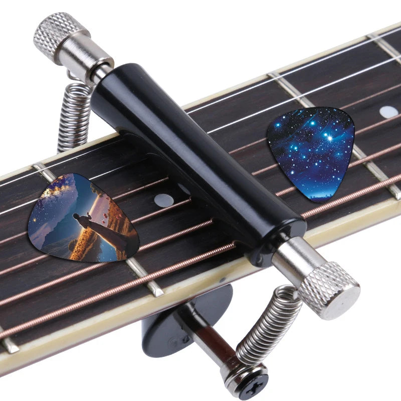 Rolling Guitar Capo  Sliding Capo for Effortless.Tuning Musician's Slide Switch 0.96mm  colorful guitar pick set is available