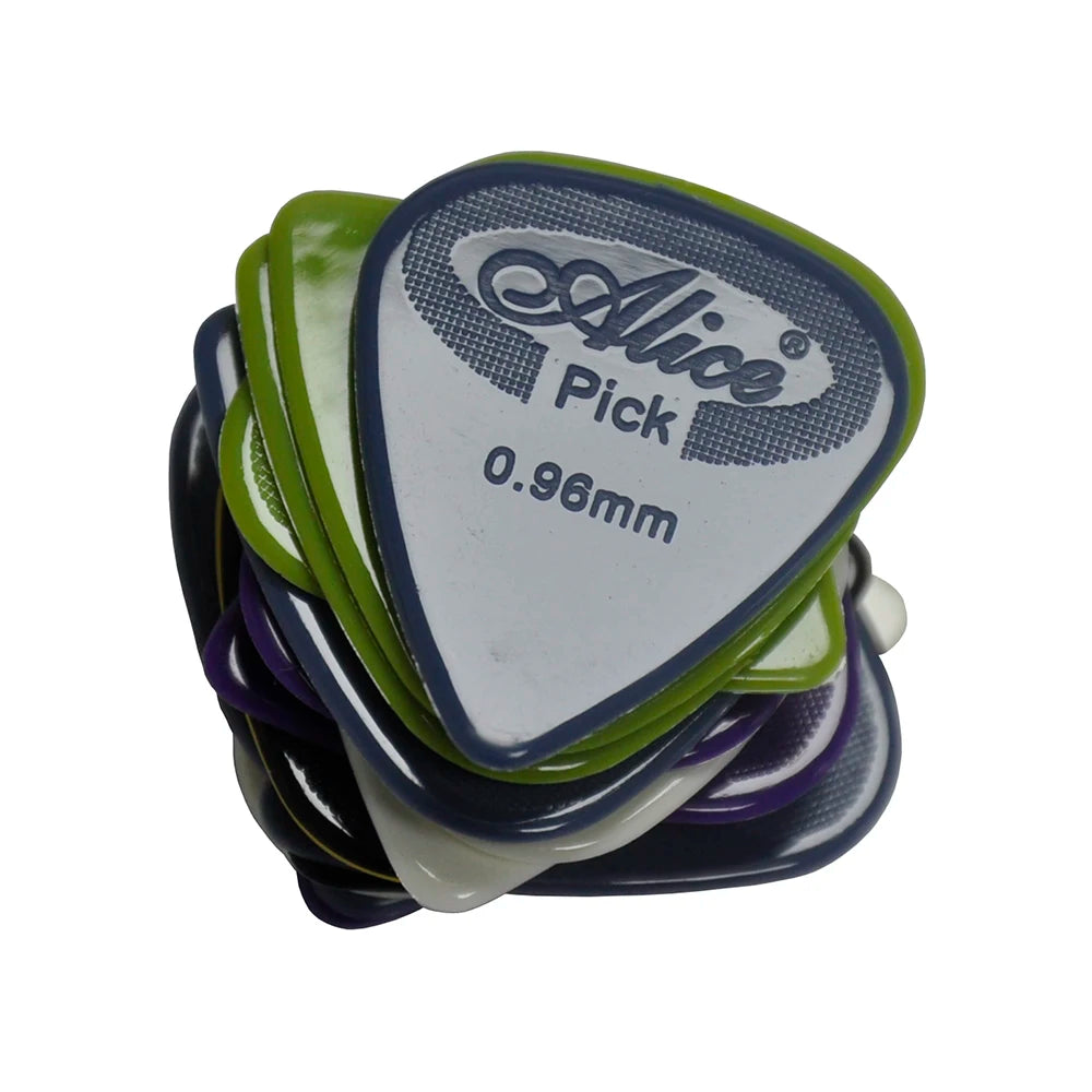 Lot of 100pcs Alice AP-G Heavy 0.96mm Glossy Anti-Skid Projecting Nylon Guitar Picks Plectrums Bass Picks