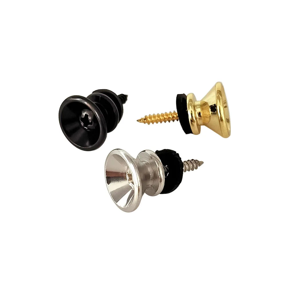2pcs/lot Metal Guitar Button Electric Bass Strap Locking Pegs Metal End Ukulele Buckle Lock Pins Guitar Accessories Multi Color