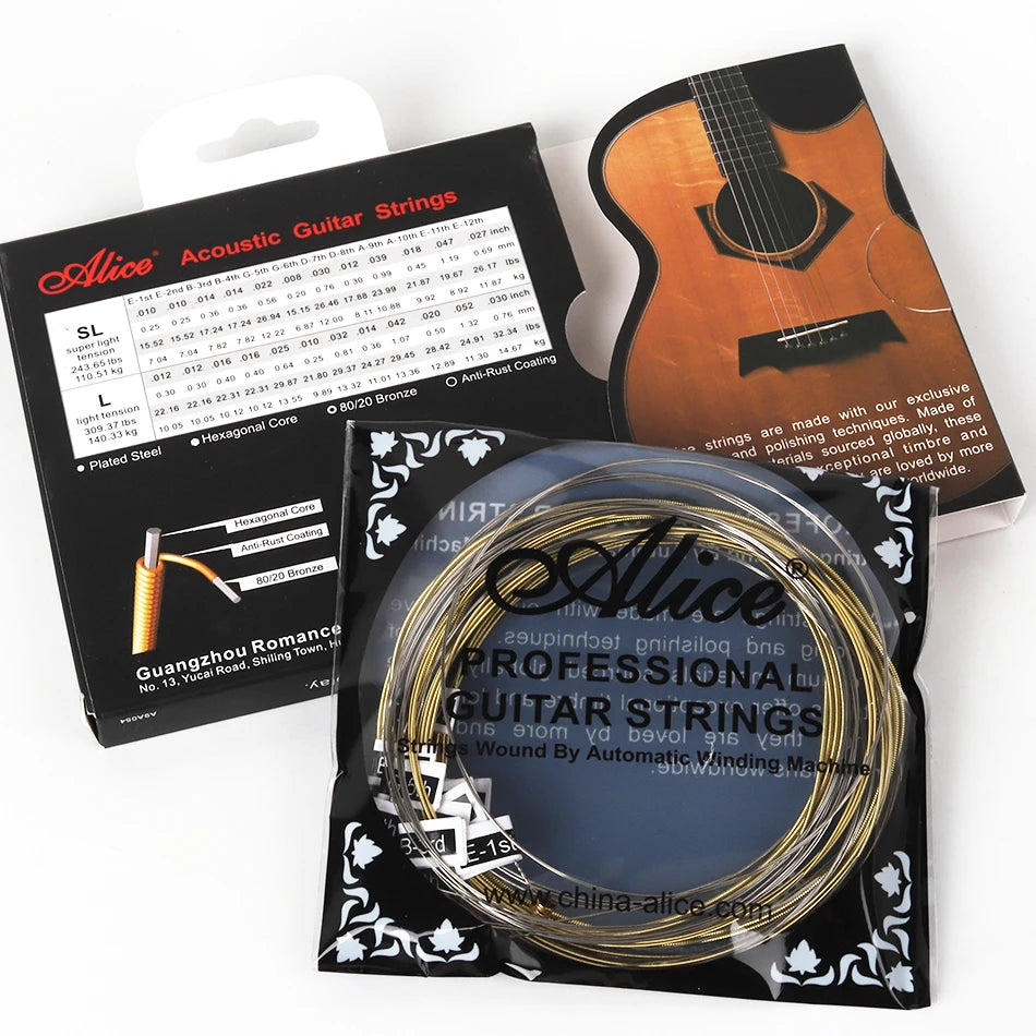 Alice AW4112 AW4212 12-STRING Acoustic Guitar Strings Bronze Anti-Rust Coating