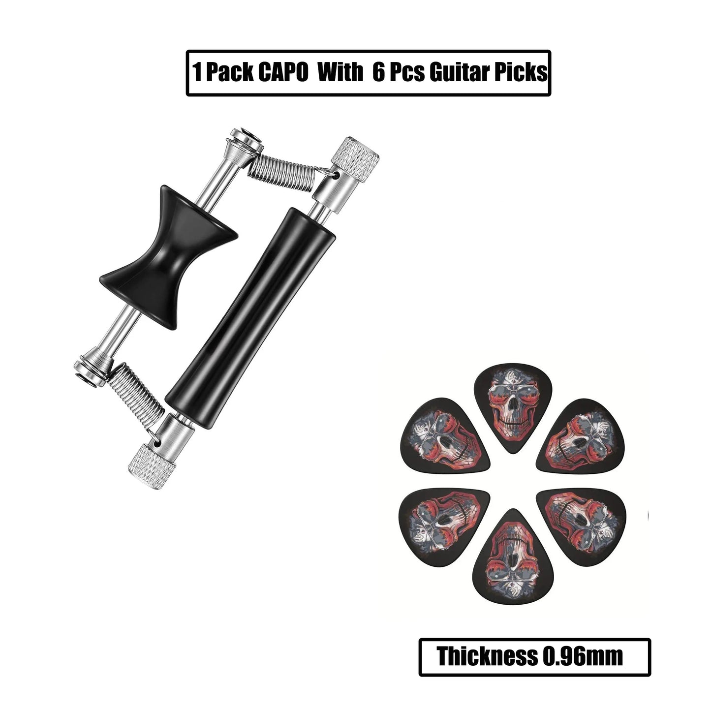 Rolling Guitar Capo  Sliding Capo for Effortless.Tuning Musician's Slide Switch 0.96mm  colorful guitar pick set is available