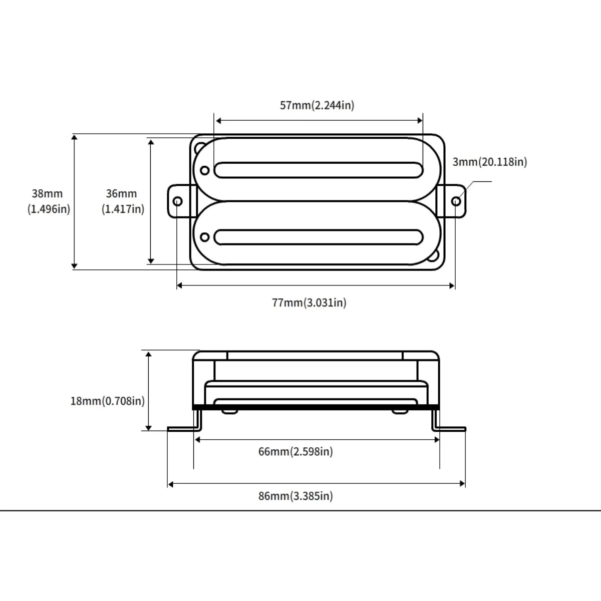 Phrilam Pro Super Power  Electric Guitar Hot Dual Rails Pickup Humbucker Pickup 14.1K Black Guitar Parts