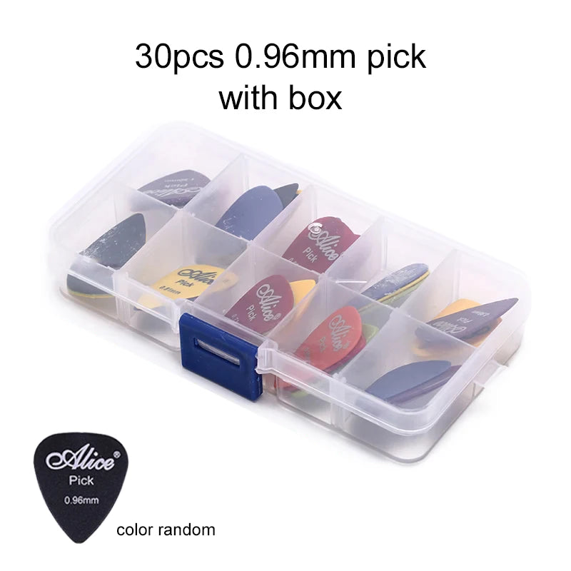 30pcs Guitar Pick with Box Solid Color Celluloid Water Droplet Shape String Instrument Accessory for Electric Guitar Bass TMZ