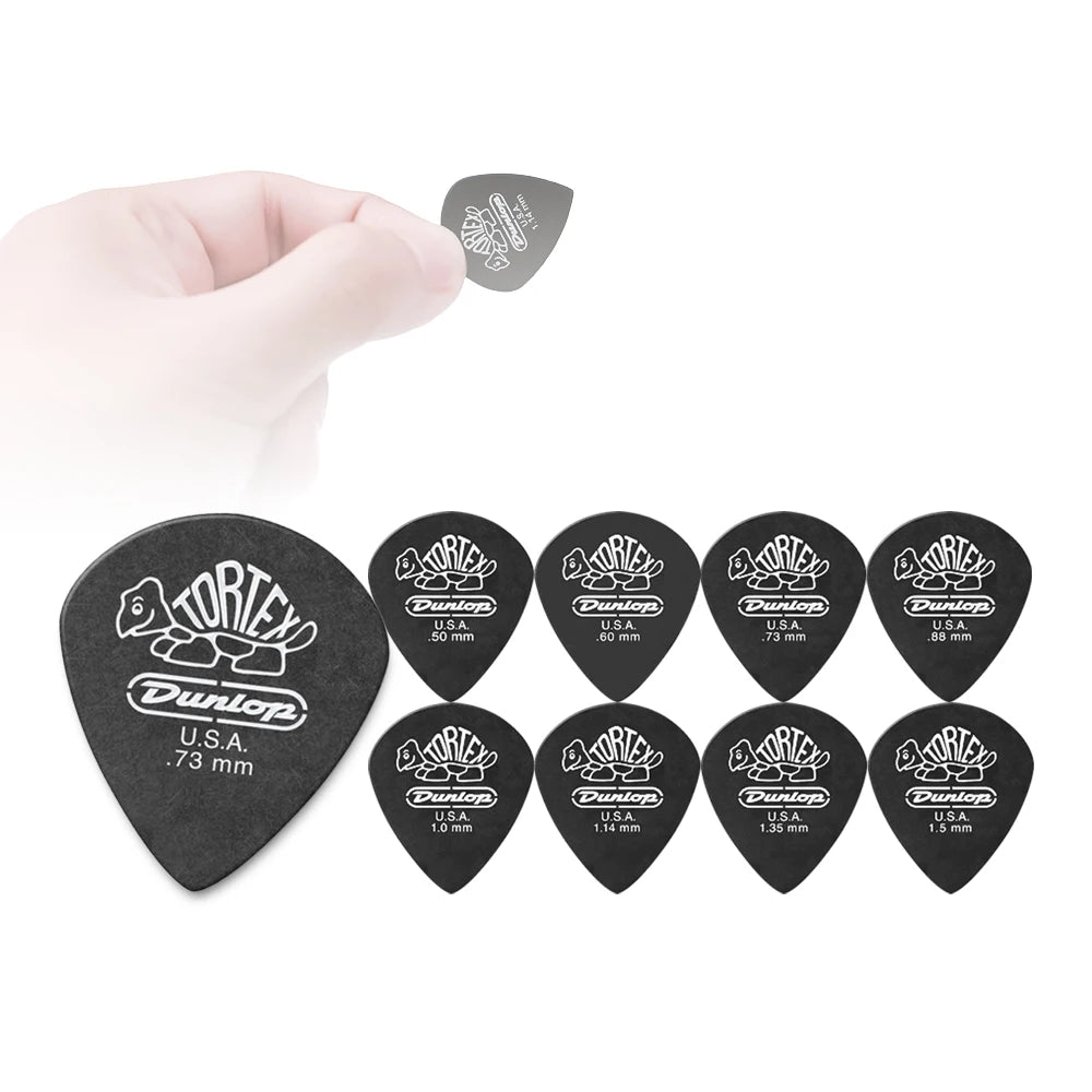 Dunlop Guitar Picks Tortex Pitch Black Jazz III Pick Plectrum Mediator 0.5/0.6/0.73/0.88/1.0/1.14/1.35/1.5 mm Guitar Accessories