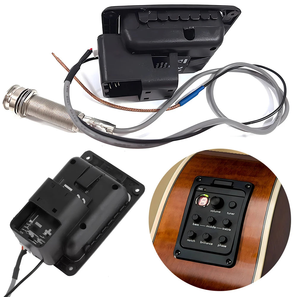 201 Classic Acoustic Guitar EQ Tuner Piezo Pickup Acoustic Guitar Preamp EQ Tuner Onboard Preamps for Fishman Presys+
