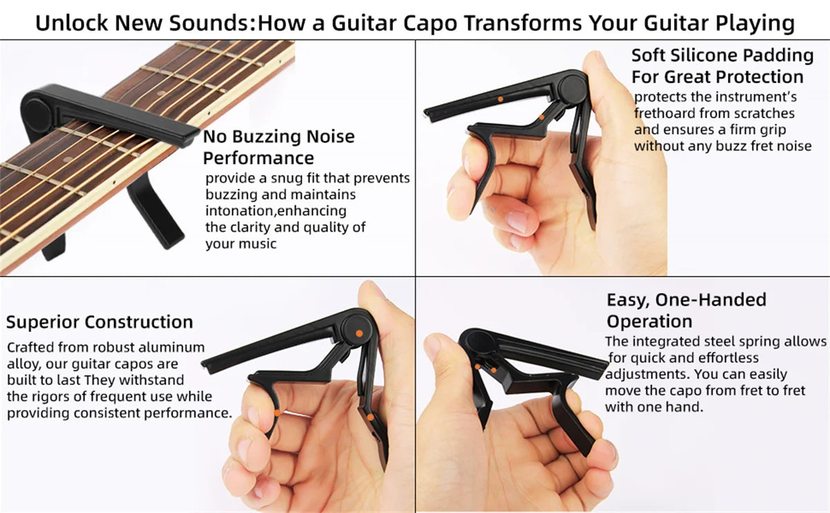Miwayer Guitar Capo - Universal Transposition Clip for 6/12-String Acoustic/Electric/Classical Guitars & Ukulele