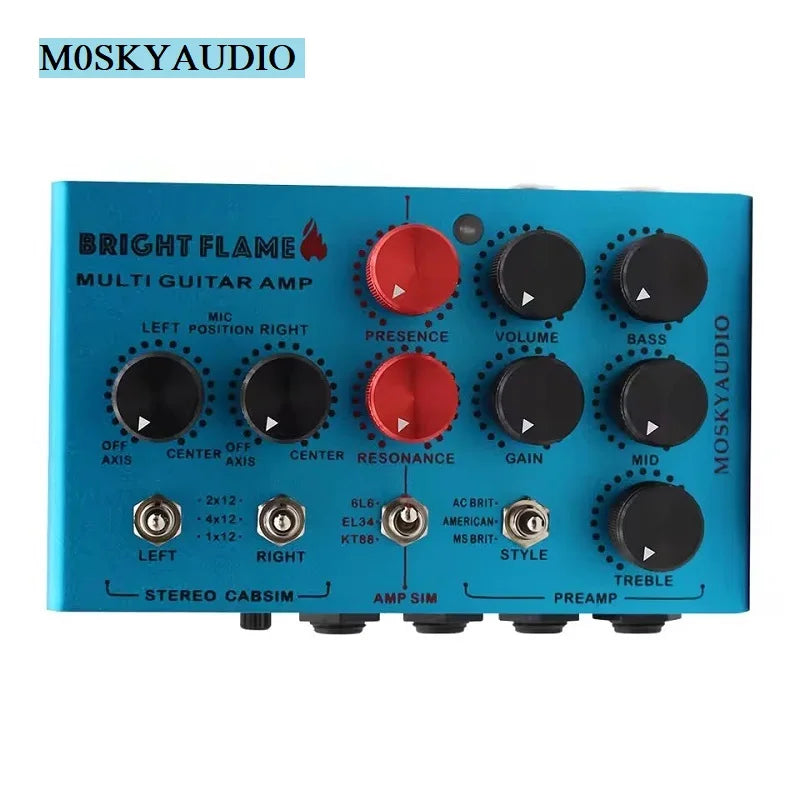 Mosky Bright Flame Multi Guitar Amp Simulator Pedal,Stereo Cabinet Sim Box,Preamp DI Box Effect Pedal