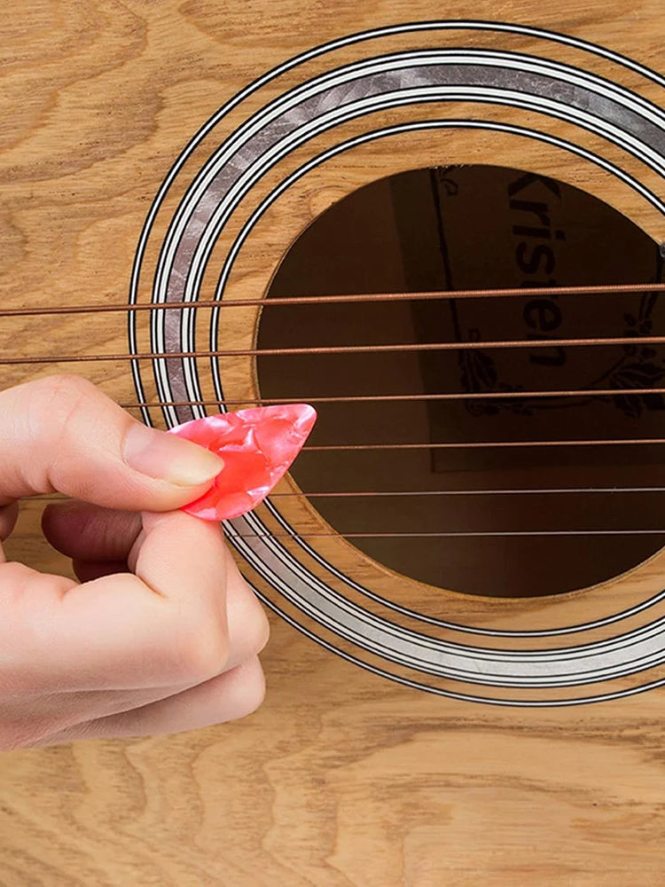 30pcs Guitar Pick with Box Solid Color Celluloid Water Droplet Shape String Instrument Accessory for Electric Guitar Bass TMZ