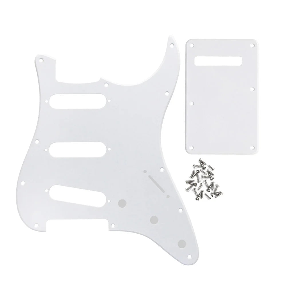 FLEOR ST SSS Electric Guitar Pickguard 11 Hole Scratch Plate & Back Plate & Screws, 13 Colors Choose