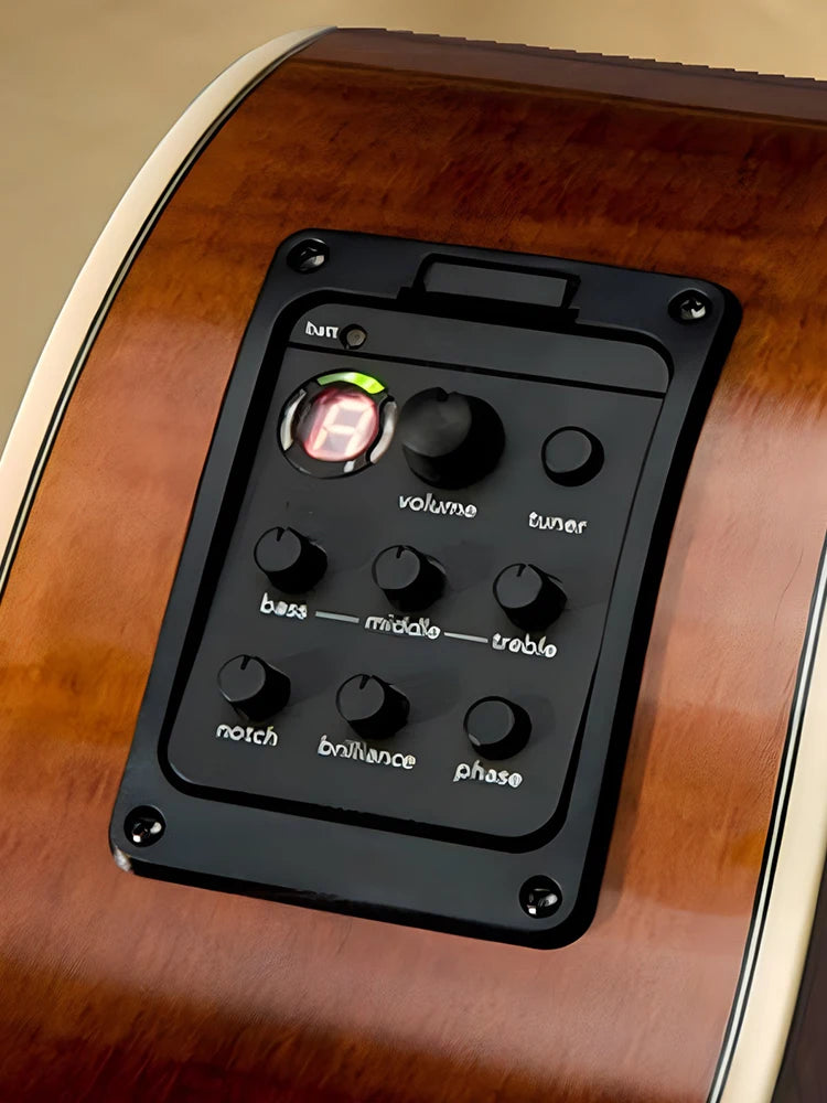 201 Classic Acoustic Guitar EQ Tuner Piezo Pickup Acoustic Guitar Preamp EQ Tuner Onboard Preamps for Fishman Presys+
