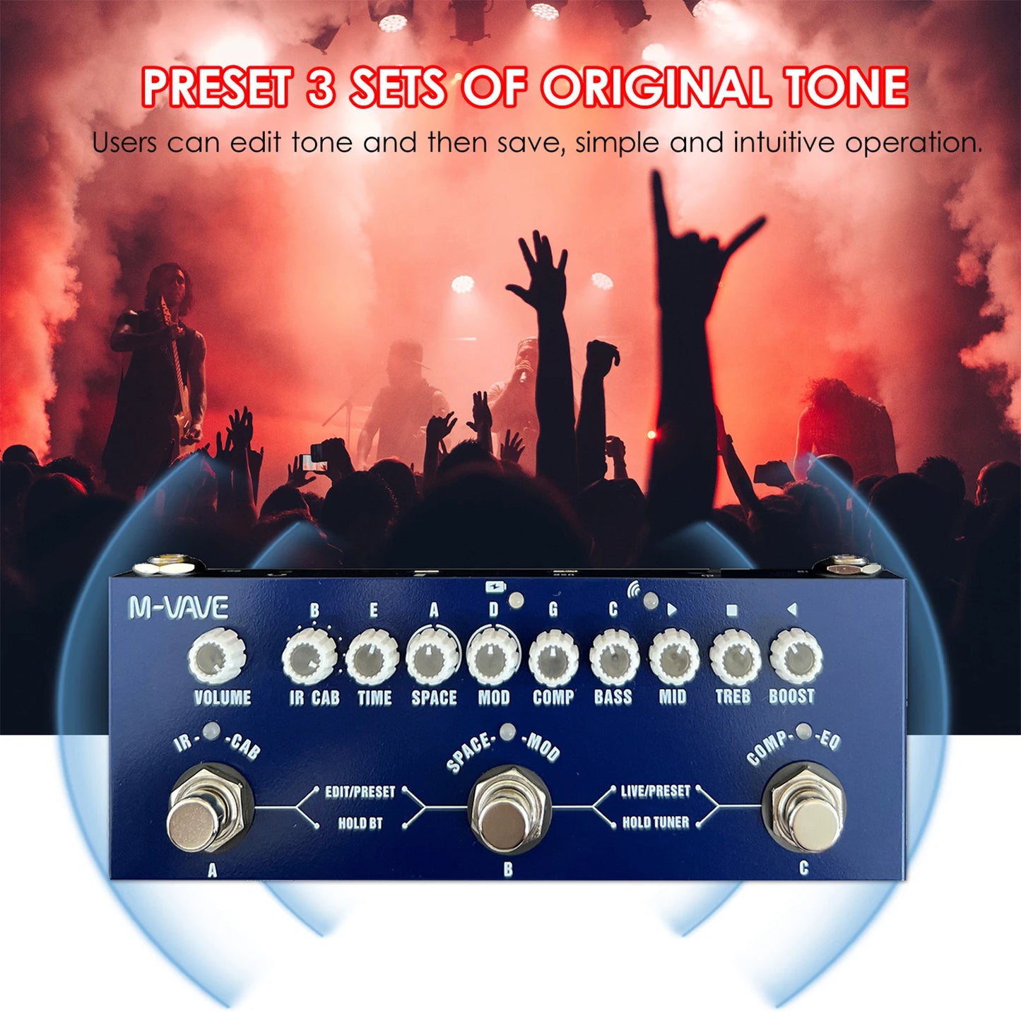 M-VAVE CUBE BABY Multi-Effects Pedal Electric Guitar Combined Effect Pedal with Wireless Music Playback Phone Recording Audio