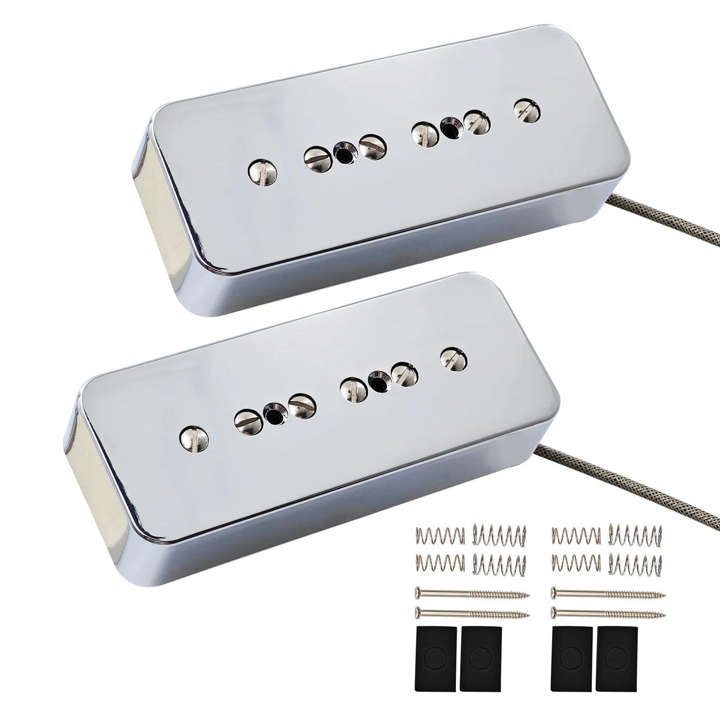 Phrilam ProP90-BLA High output Alnico5 P90 Soapbar Single Coil Pickup for Les Paul LP SG Electric Guitar Neck Bridge Pickups Set