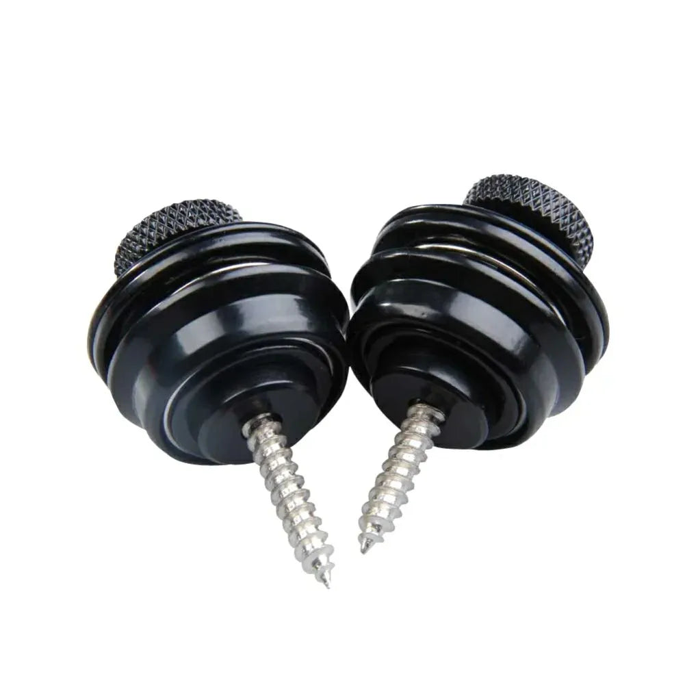 2pcs Electric Guitar Straplock Zinc Alloy Bass Safety Straplocks Flat Head Non-slip Replacement Musical Instrument Accessories