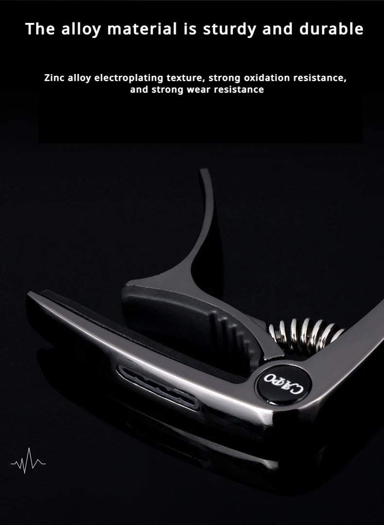 Excellent Metal Guitar Capo Adjustment Clip Guitar Capo for Acoustic Electric Guitars Bass Ukulele with Picks Holder 1PC