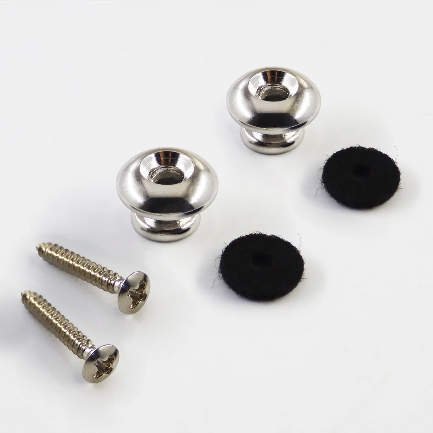 PHRILAM Pair of Mushroom Head Electric Guitar Strap Locks, Black/Chrome/Gold Available