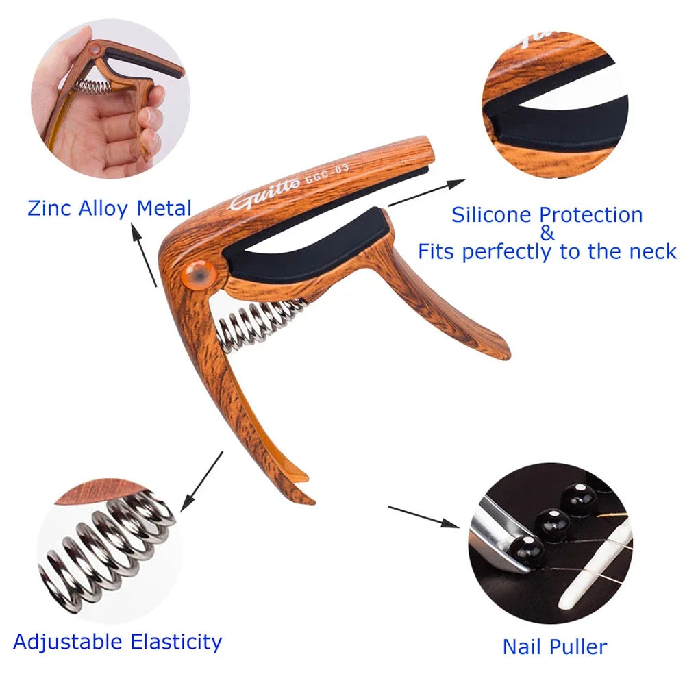 GGC-03 Guitar Capo for Acoustic Electric Guitar Ukulele Mandolin Banjo Zinc Alloy Tuning Clamp Guitar Parts & Accessories