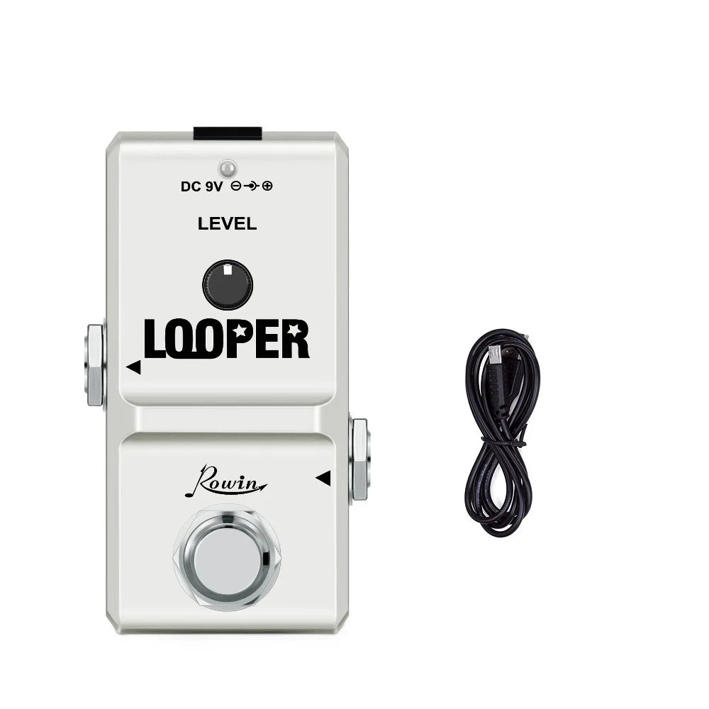 Rowin 48K NANO Looper Electric Guitar Bass Effect Loop Pedal 10 Mins of Recording Unlimited Overdubs USB Port Bypass Mini