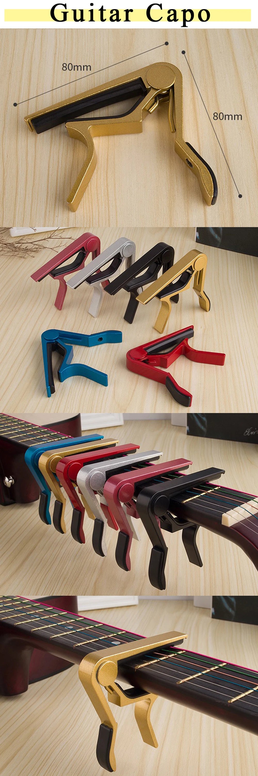 1PC/Pack High Quality Guitar Capo Multiple Color Available Guitar Tone Adjust Tuning Clip Quick Change Tool for Music Lovers ZYF