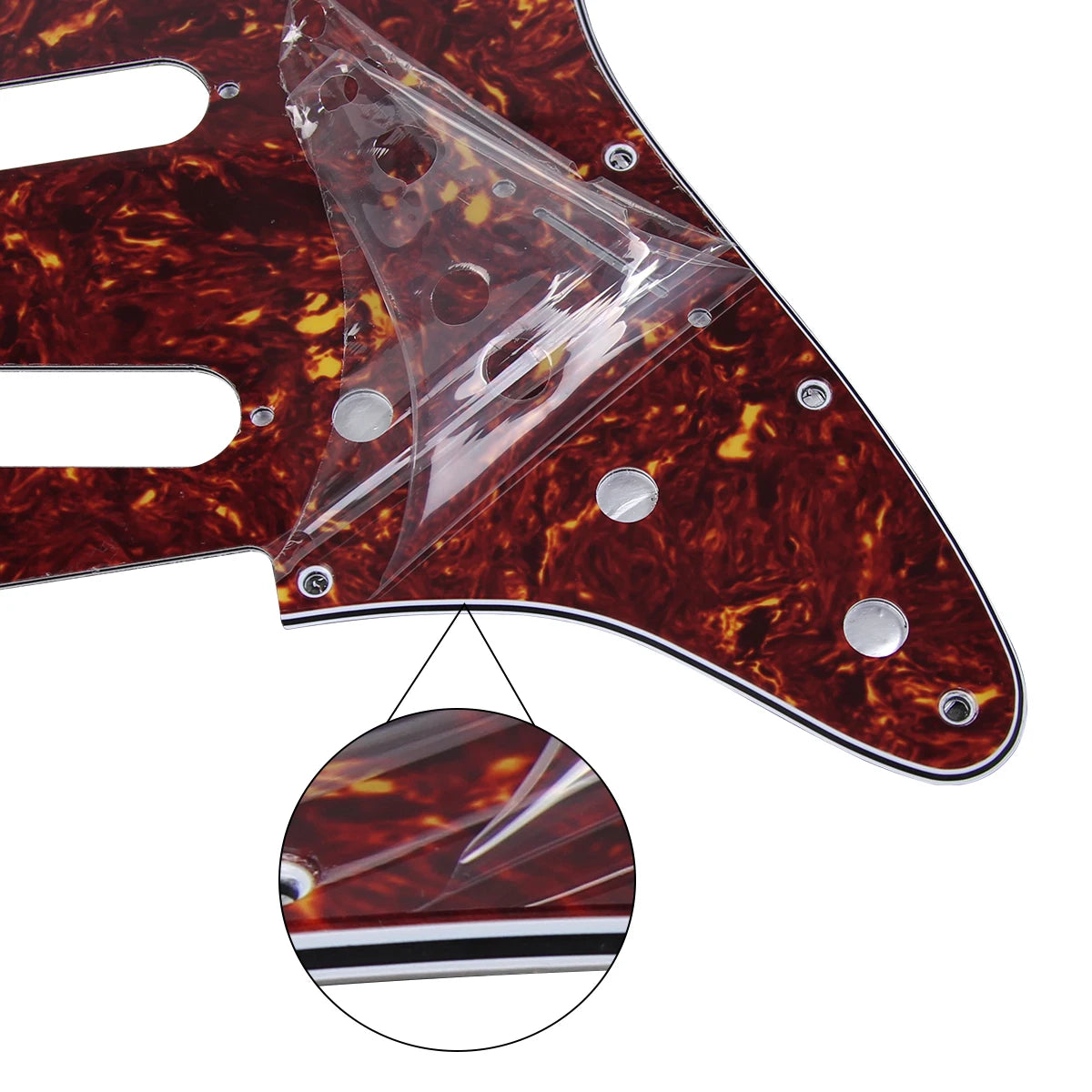FLEOR ST SSS Electric Guitar Pickguard 11 Hole Scratch Plate & Back Plate & Screws, 13 Colors Choose
