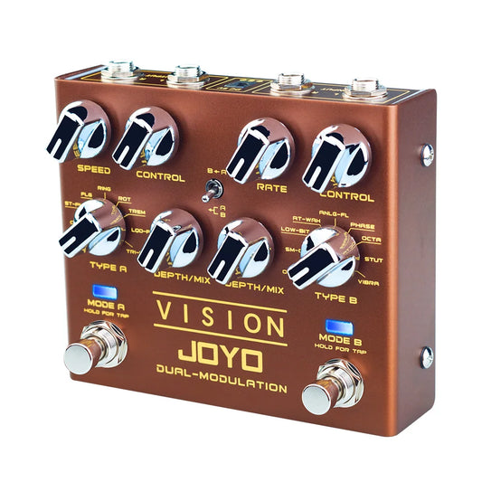 JOYO R-09 Modulation Multi Effects Pedal Stereo Input & Output 2 Modules Each 9 Effects Pedal with Independent SPEED/RATE Knobs