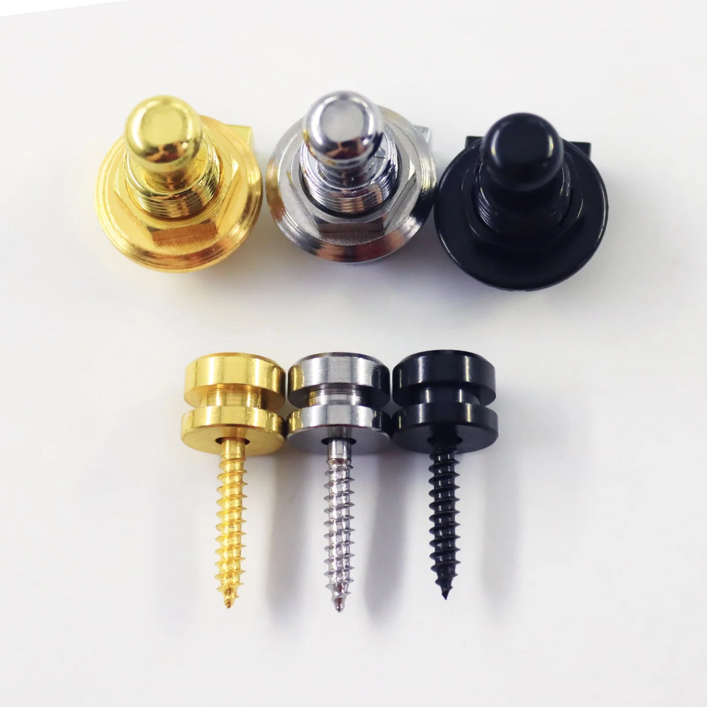 PHRILAM 2PCS Metal Skidproof Guitar Strap Locks Straplocks, Black/Chrome/Gold Available