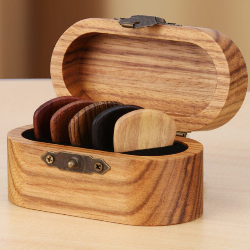 Handmade Hearted Shape Picks,Wooden Acoustic Guitar Pick Electric Bass Plectrum Wood Guitar Pick Box