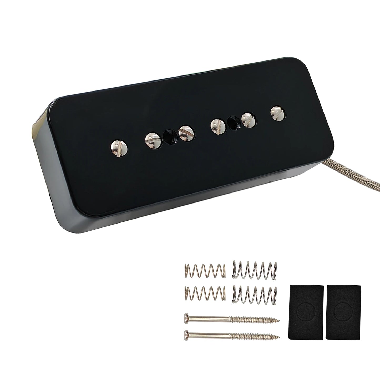 Phrilam ProP90-BLA High output Alnico5 P90 Soapbar Single Coil Pickup for Les Paul LP SG Electric Guitar Neck Bridge Pickups Set