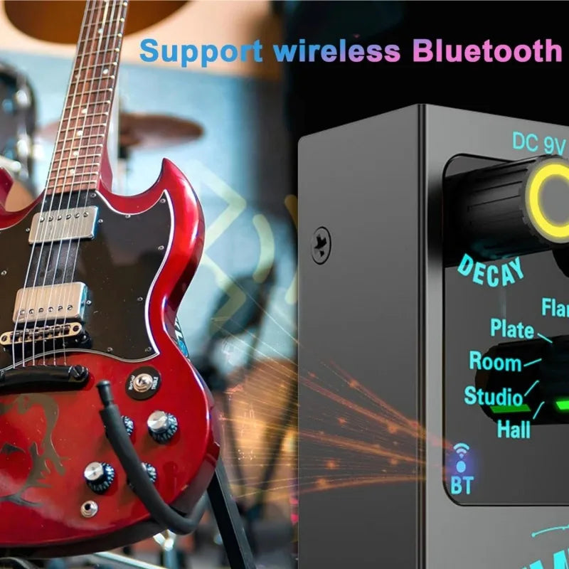 Digital Reverb Guitar Pedal - 9 Unique Reverb Effects Guitar  Effects Pedal  Effect Attenuation/Mix Knob Multifunctional