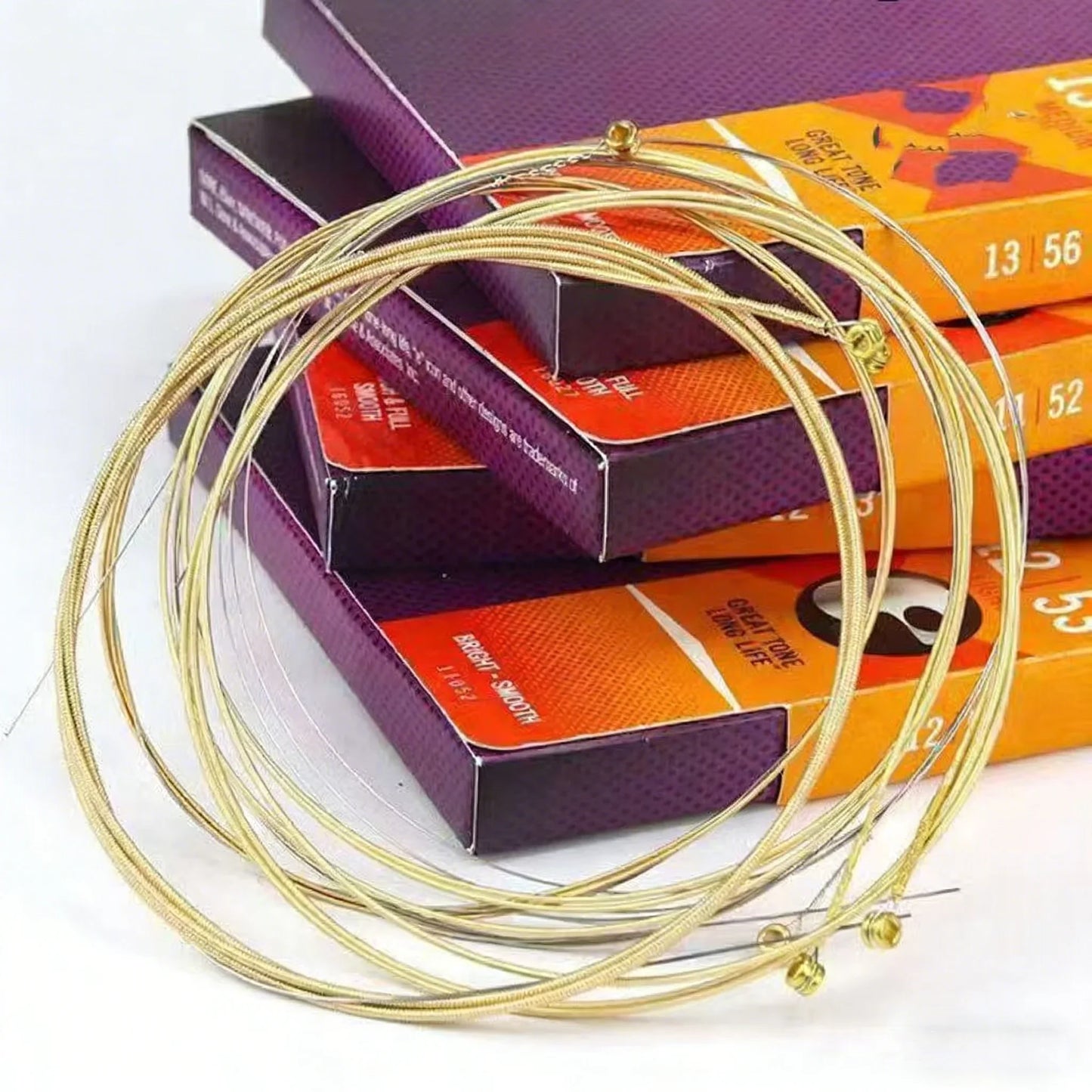 Professional Electric & Acoustic Guitar Strings Set Coated Phosphor Bronze & Brass Strings for Long Life Clear Tone Anti-Rust