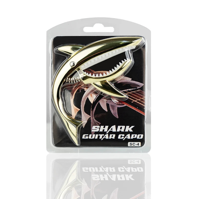 New Shark-Shaped Capo, High Aesthetic Appeal, Personalized Folk Guitar Capo, Metal Clip, Guitar Capo Accessory