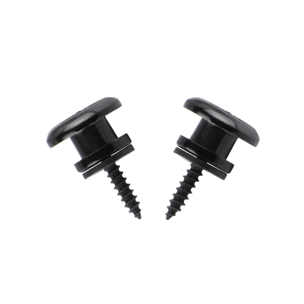 NEW Pair of Metal Mushroom Head StrapLock Electric Guitar Strap Locks Buttons Black