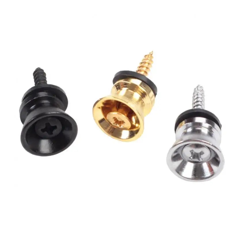 Metal Guitar Strap Lock Button for Acoustic / Classical / Electric Guitar Bass Ukulele with Mounting Screw