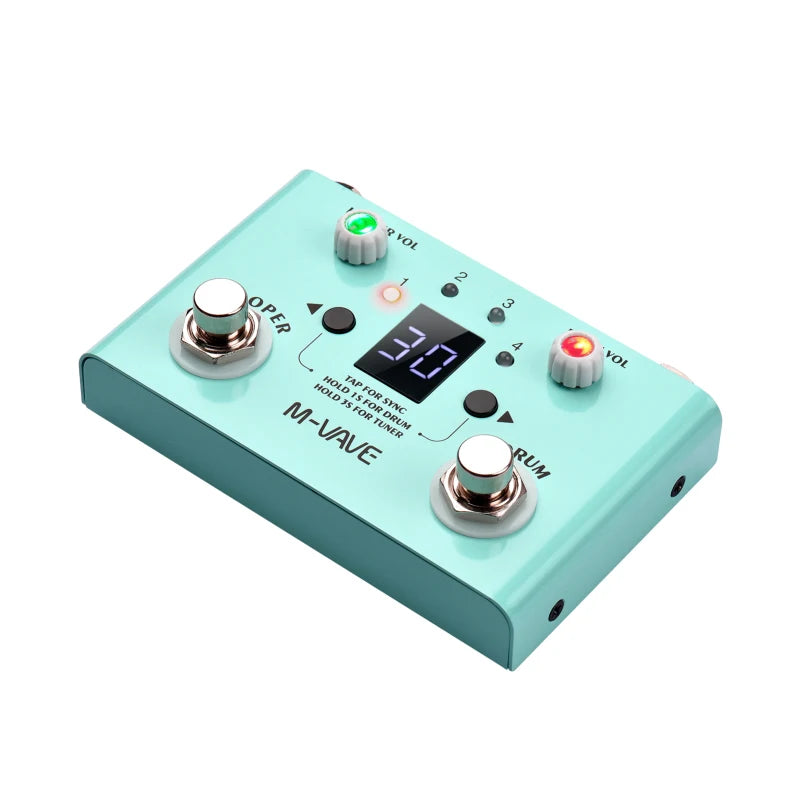 M-VAVE Guitar Effect Pedal Drum Looper Effector 30 Drums 11 Mins Looper Recoding Time High Precision Tuner LOST TEMPO CUVAVE