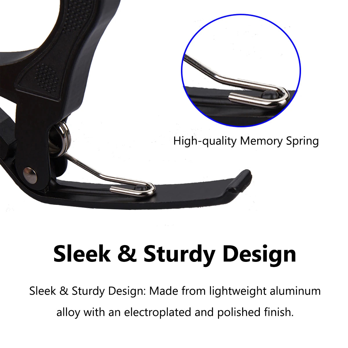 Miwayer 1PC Metal Guitar Big Capo with Silicone Pad - 5 Colors, Quick Change, Steel Springs,  No Fret Buzz