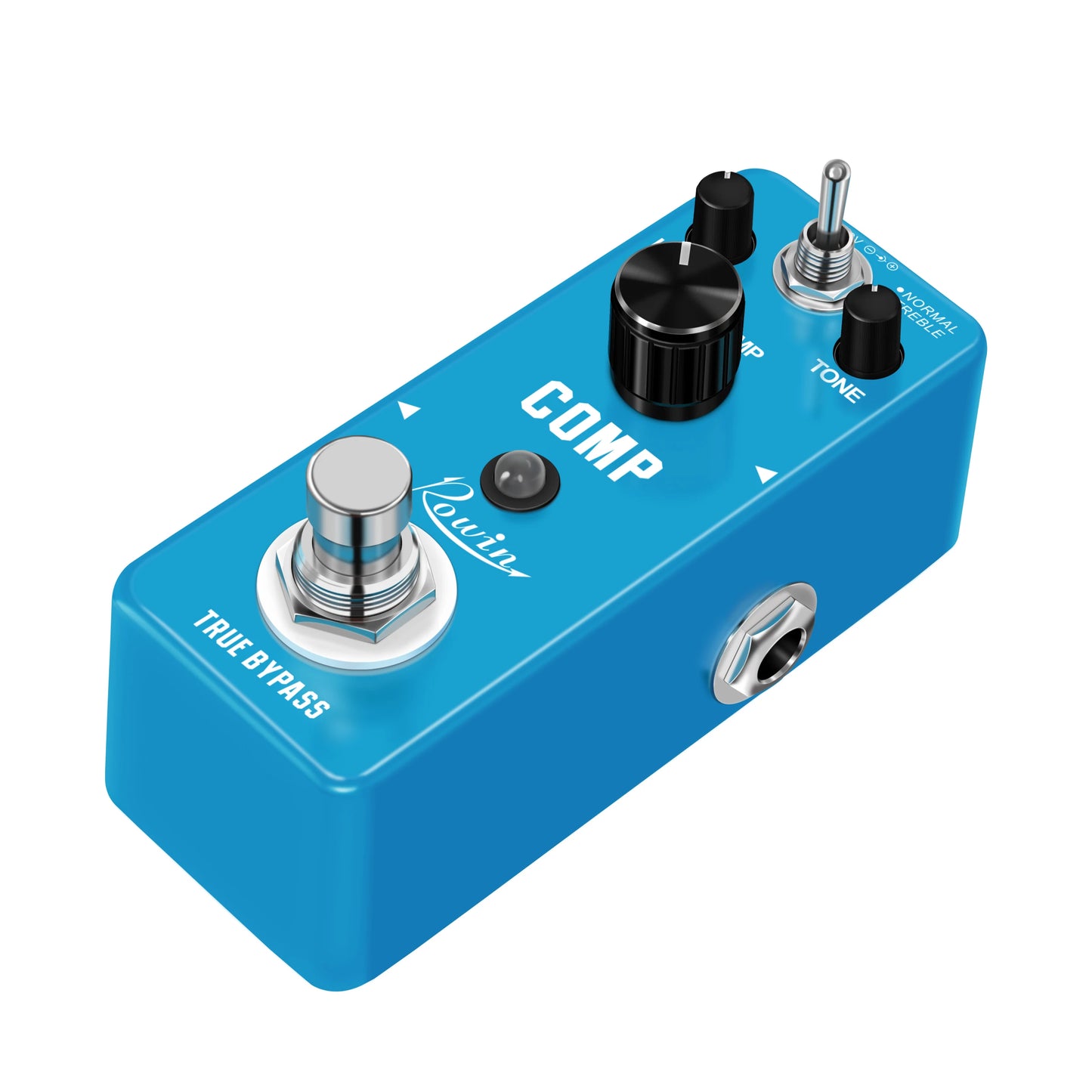 Rowin Guitar Bass Pedal Compressor Effect Comp  Classic Studio Grade Compressors Keep Original Signal Transients Pure Sky Blue